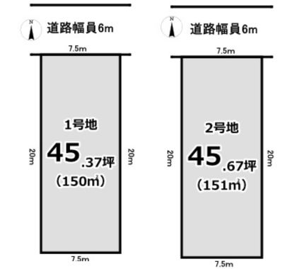奈良市右京3丁目Ⅲ【建築条件付き土地・限定2区画】